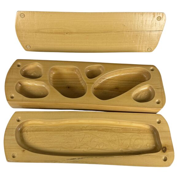 Jay King Branch Jewelry Box Reclaimed Cypress Wood Stacking Carved Turquoise - Picture 5 of 6